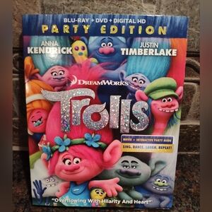 NWT Dreamworks Trolls Blu-ray, Party Edition